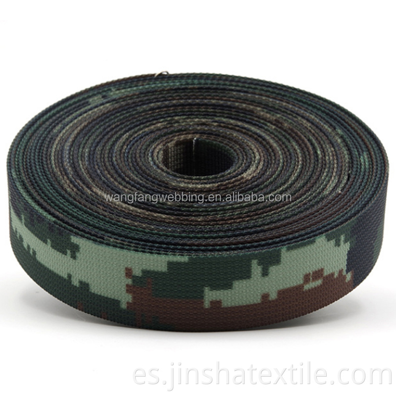 Camuflaje de poliéster de 3.8 cm Impresión de transferencia de calor de la cinta de nylon Los accesorios de cinturón de nylon se pueden personalizar